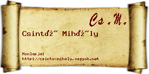 Csintó Mihály névjegykártya