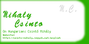 mihaly csinto business card